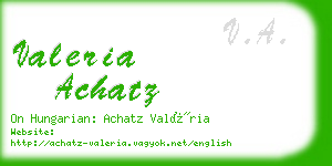 valeria achatz business card